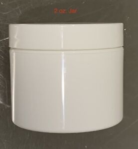 2 oz 4 oz White Straight Sided Plastic Jars w/ Plastic Lined Cap PET 2oz