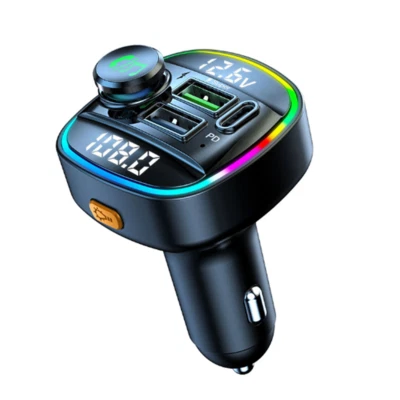 Bluetooth 5.0 FM Transmitter Car Radio Modulator MP3 Player PD USB Fast Charger - Bild 1 von 4