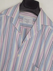 Hackett Spread Collar Multi-Color Stripe Button Front Shirt Sz. S - Picture 1 of 4