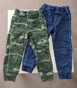 (2 prs) Boys GAP Toddler Lined Jogger Pull On Pants Camouflage Airplane Size 5  - Picture 1 of 12