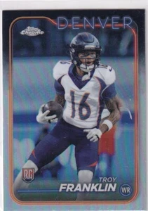 2024 Topps Chrome NFL Football No. 215 Troy Franklin Rookie Refractor - Bild 1 von 2