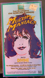 Multiple Maniacs VHS (1987) John Waters Divine Factory Sealed! - Picture 1 of 2