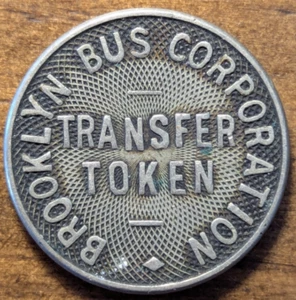 New York City Brooklyn Bus Corporation Issued Exchange Transfer Transit Token - Picture 1 of 4