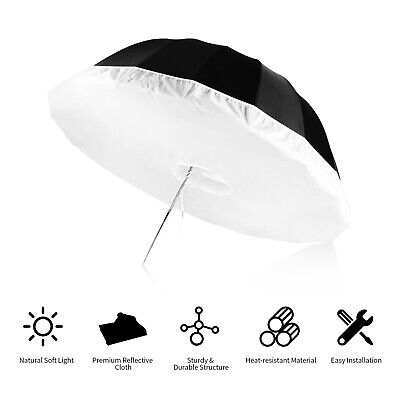 105cm 41  Parabolic Reflective Umbrella+Soft Diffuser For Photo Studio Flash • 96.51€