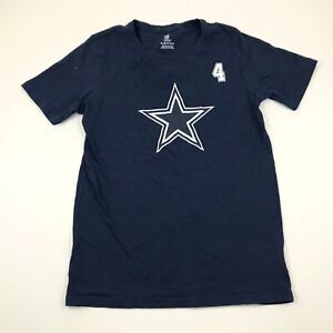 Dak Prescott Dallas Cowboys Shirt Youth Size Extra Large Blue Tee Short Sleeve