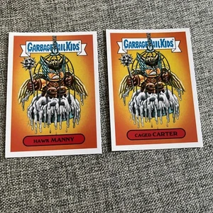 2016 GARBAGE PAIL KIDS Prime Slime Trashy TV Comic Hawk Manny And Carter 3a/3b - Picture 1 of 2