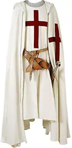 Medieval Templar Knight Crusader Tunic, Surcoat & Cloak Reenactment SCA Larp - Picture 1 of 6