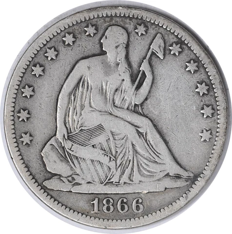 1866-S Liberty Seated Silver Half Dollar No Motto VG Uncertified #812 Cover