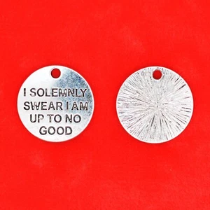 4 x Tibetisches Silber Ich schwöre feierlich, dass ich keine guten Platten Charms Anhänger - Bild 1 von 1