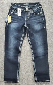 Silver Jeans Womens 24 Suki High Capri Dark Blue Wash Denim - Bild 1 von 15
