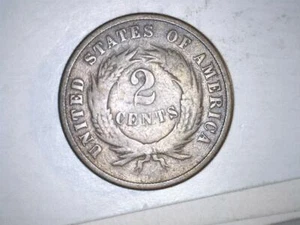1871 Two Cents Good Better Date - Low Mintage - Picture 1 of 8