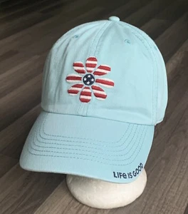 New Life Is Good 4th July Daisy Hat SpellOut Logo Hike Camp Golf Beach Vacation - Picture 1 of 2