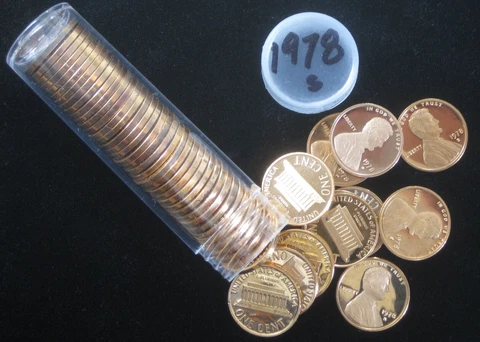 1978-S Proof Lincoln Cent 50pc Roll Cover