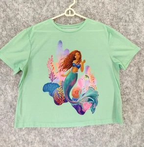 Disney Little Mermaid Women XL T Shirt Top Short Sleeve Live Action Mint Green - Picture 1 of 7