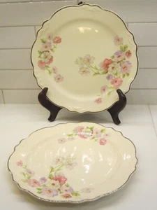 Homer Laughlin A39N8 Fluffy Rose Luncheon Plates Set of 2 - Picture 1 of 11