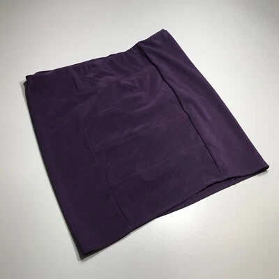 Falda Guess Mujer Grande Púrpura Ponte Vendaje Recto 15" Corta Pull On Nueva Con Etiquetas Foto 1 de 4