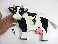 Vintage Cow Wall Hook Wooden Art Farm Country Decor Kitchen Hanger AB1F2210