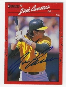 Signed JOSE CANSECO Oakland A's 1990 Donruss Card #125 w/Show Ticket - Picture 1 of 1