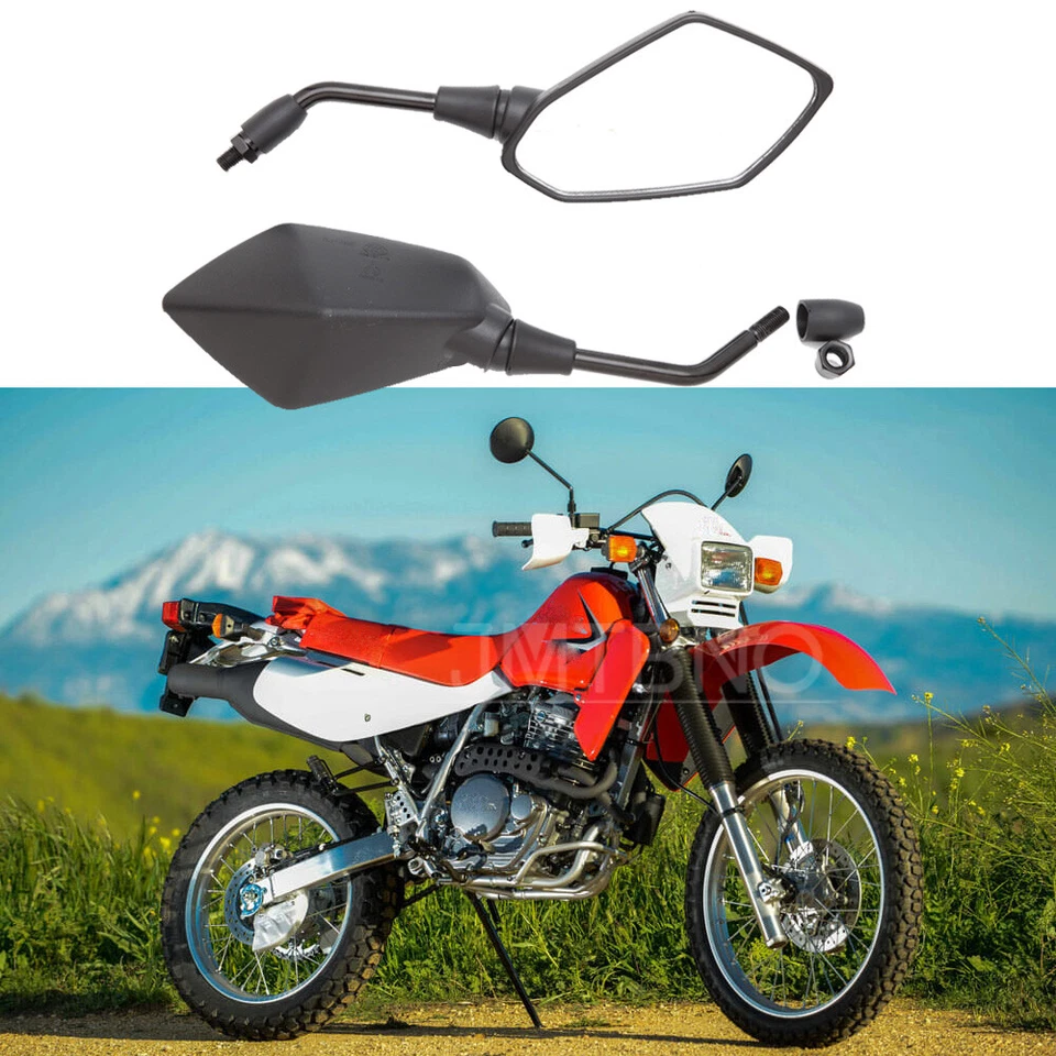 For Honda XR650L XR600R XR350R XR250L Motorcycle Rearview Side Mirrors Black - Image 1 of 4