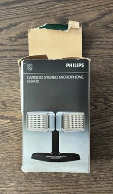 MICROFONO STEREO CARDIOIDE PHILIPS N8402 NUOVO VECCHIO MAGAZZINO ARGENTO - Immagine 1 di 4