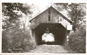 Vintage RPPC Covered Bridge Cornish New Hampshire Real Photo Postcard - Picture 1 of 2