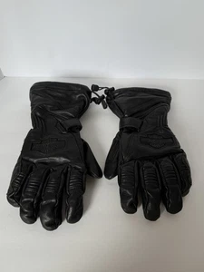 Harley Davidson Herren Biker Handschuhe Thermo Schwarz Leder Gr. L - Bild 1 von 9