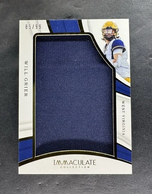 2019 Panini Immaculate Collegiate Jumbos West Virginia WVU Will Grier /99 - Image 1 of 2