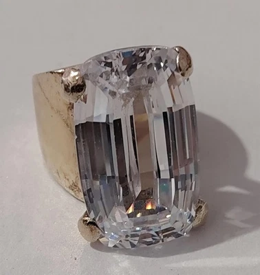 ANELLO DANIEL SWAROVSKI MADE IN FRANCE PARIS ARGENT 925 PL. OR VINTAGE 18CT - Immagine 1 di 4