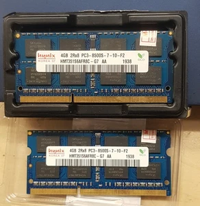 2x 4GB Hynix RAM modules 2Rx8 PC3-8500S-7-10-F2 - Picture 1 of 2