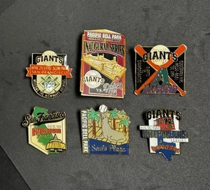 Lot Of 6 San Francisco Giants Pins 1997 Dodgers,Rangers,Angels,Brewers,D-Backs!! - Picture 1 of 16