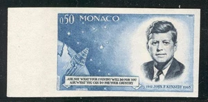 MON_2 - MONACO. 1964 JOHN F. KENNEDY stamp. MNH & Imperforated - Picture 1 of 1