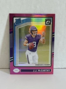 2024 Panini Donruss Optic - Rated Rookie J.J. McCarthy #235 Pink Prizm (RC) - Picture 1 of 3