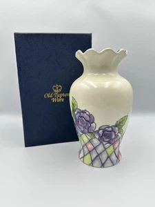 Boxed Old Tupton Vase. Floral Design 20cm Tall Larger Style Vase - Picture 1 of 10