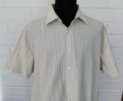 RC основной пуговицы короткие мужские 2XL XXL короткий рукав многоцветный в полоску LtWt - Изображение 1 из 4