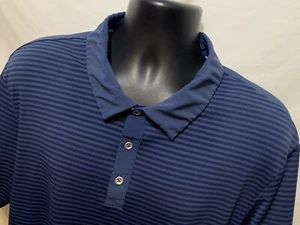 Adidas Climate Mens Striped Blue casual Shirt Sz XL shortsleeved Polyester A2 - Picture 1 of 5