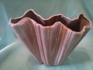 Pink Vase Numbered 607 Vintage 10" Art Pottery Mottled Shell Style - Picture 1 of 12