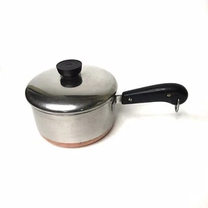 Revere Ware Kupferboden 1,75 Quart Pfanne Doppelkreis vor 1968 Kochtopf mit Deckel - Bild 1 von 8