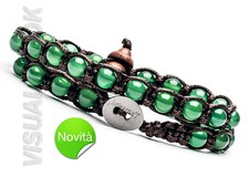 AUTENTICO TAMASHII BRACCIALE TIBET AGATA VERDE 2 GIRI Amuleto Monaci Tibetani
