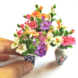 10 Mini Arcilla Rosa Blanco Naranja Púrpura Flores de Hibisco Miniatura Decoración para Casa de Muñecas - Imagen 1 de 9