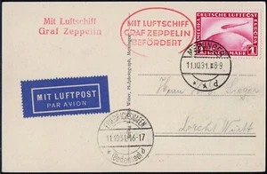 Zeppelin 1931 Dt. Reich Fahrt nach Meiningen AK Rückfahrt Si 132 Ba /2732 - Bild 1 von 1