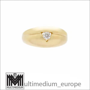 Anillo de oro amarillo 585 14ct circonita solitario de colección anillo de oro circonita - Imagen 1 de 5
