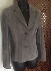 Lakeland Soft grey Genuine suede Vintage jacket 10, Fitted, Decorative Stitching