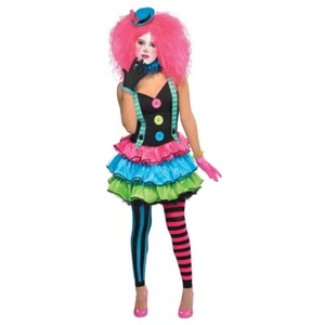 Kool Klown Karneval Zirkus Clown Mädchen ausgefallenes Verkleiden Halloween Teen Kostüm - Bild 1 von 8