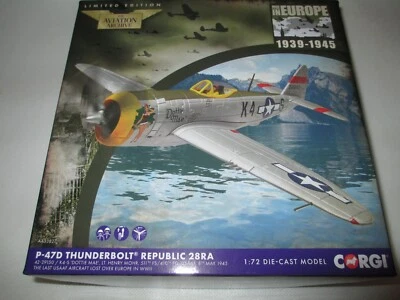 CORGI AVIATION 1:72 REPUBLIC P-47D THUNDERBOLT 42-29150/K4-S DOTTIE MAE 511TH FS - Image 1 of 4