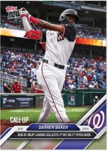 2024 Topps Now MLB #626 Darren Baker Call-Up Washington Nationals - Picture 1 of 1
