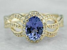 Engagement Band Ring Yellow Gold Plated Oval Cut Lab Created Tanzanite 1.50 Ct