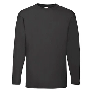 Fruit of the Loom Valueweight Long Sleeve T-Shirt Crew Neck - 8 Colours - S-5XL - Picture 1 of 35