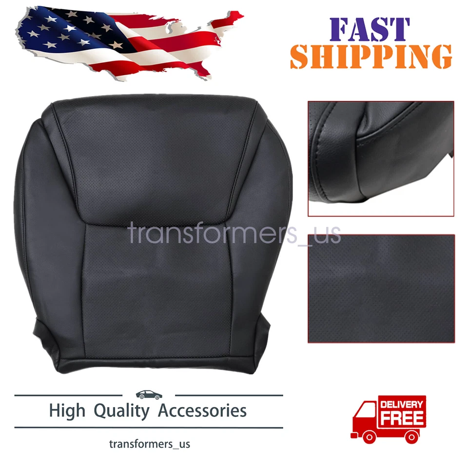 For Lexus Lx570 2008-2015 Driver Bottom Perforated Leather Seat Cover Black - Image 1 of 4