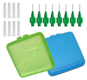TePe Interdentalbürsten grün 0,8 Reise SET + 2 Reiseetuis Hygienebox Urlaub NEU - Bild 1 von 2