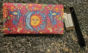 !Ay Guey! Porta Carte di Credito/Portafoglio Donna Bifold Braccialetto Sole e Luna ROSA - Foto 1 di 6